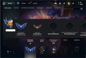 Conta Diamante 2 com 33 Champs e 7 Skins + 1 Fragmento - League of Legends LOL