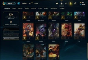 Conta Diamante 2 com 33 Champs e 7 Skins + 1 Fragmento - League of Legends LOL
