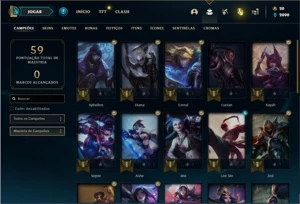 Conta Diamante 2 com 33 Champs e 7 Skins + 1 Fragmento - League of Legends LOL