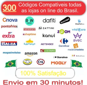 300 Codigos de Barras Vendas OnLine Todas as Lojas do Brasil