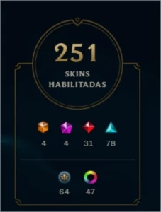 CONTA D3 1PDL 148 CHAMPIONS / 253 SKINS LVL 476 / GM S9 - League of Legends LOL