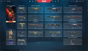 CONTA VALORANT OURO 2 COM SKINS!! VEM QUE TÁ BARATO!!