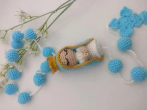 Terço Mariano em Crochê - Artesanato e Personalizados
