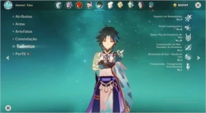 Conta genshin impact, 5 personagens 5* e 6 armas 5*