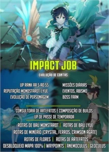 Impact job - Rota de artefatos por 4 semanas - Genshin Impact
