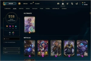 CONTA D4 - 228 SKINS - LEAGUE OF LEGENDS BR LOL