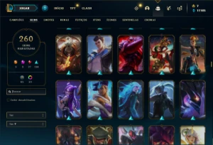 Conta Unranked com TODOS os champs e 261 skins - League of Legends LOL