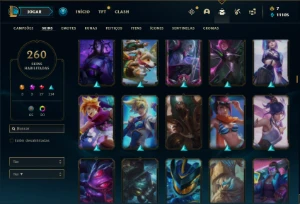 Conta Unranked com TODOS os champs e 261 skins - League of Legends LOL
