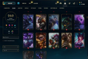 Conta Unranked com TODOS os champs e 261 skins - League of Legends LOL
