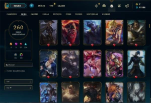 Conta Unranked com TODOS os champs e 261 skins - League of Legends LOL