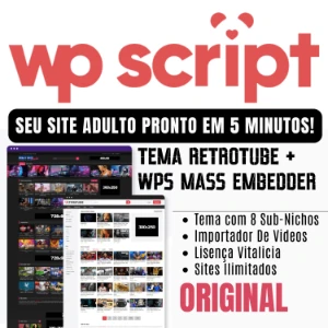 Tema Retrotube + Importar Vídeos em Massa Original Wpscript - Vídeos e Cortes Cortes Virais
