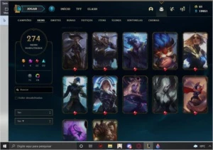 CONTA NO LOL COM 274 SKINS, MUITOS CROMAS - League of Legends