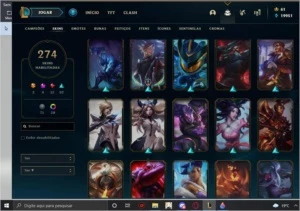CONTA NO LOL COM 274 SKINS, MUITOS CROMAS - League of Legends