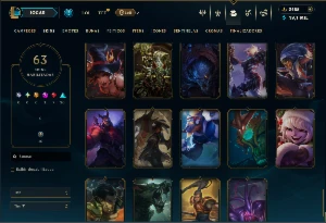 Bronze 4 com 100 Champs e 63 Skins + 2455 RP - League of Legends LOL