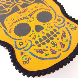 Quadro Box Caveira Mexicana Amarela - Artesanato e Personalizados