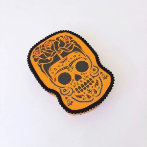 Quadro Box Caveira Mexicana Amarela - Artesanato e Personalizados