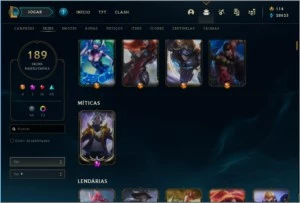 Conta League of legends Platina 2 com 183 skins e mais ! LOL