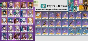 Conta Ar 51 - Zhongli - Ganyu - Yae - Venti+Pity - Genshin Impact