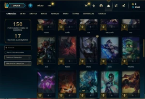 Conta ouro 3 com 50 Champs e 12 Skins + 8 Espolios - League of Legends LOL