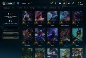 Conta ouro 3 com 50 Champs e 12 Skins + 8 Espolios - League of Legends LOL