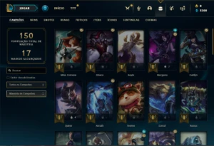 Conta ouro 3 com 50 Champs e 12 Skins + 8 Espolios - League of Legends LOL