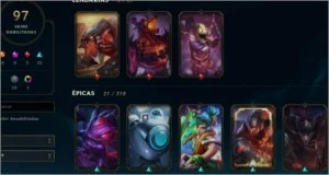 Conta de LOL level 47 com todos os campeões e 97 skins - League of Legends