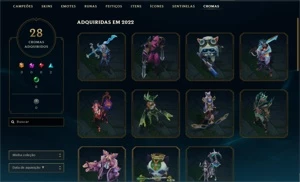 Conta Platina 4 mmr bom muitas skins boas  varias prestigios - League of Legends LOL