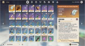 3 5*Keqing+Qiqi+Zonghli Ar44 TUMULO 5*ORAÇÃO DOS VENTOS 5* - Genshin Impact