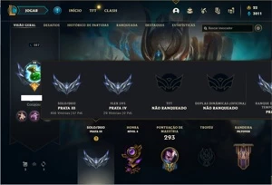 Conta prata 3 com 110 Champs e 114 Skins + 500k de Yasuo - League of Legends LOL