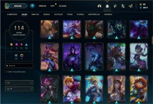 Conta prata 3 com 110 Champs e 114 Skins + 500k de Yasuo - League of Legends LOL