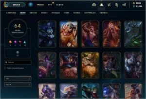 Conta D1 league of legends, 64skin, 2kdrp, 30k essencia azul LOL