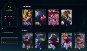 Conta D1 league of legends, 64skin, 2kdrp, 30k essencia azul LOL