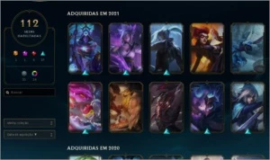 Conta nível 367 Plat 1 112 skins - League of Legends LOL