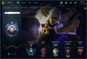 Conta nível 367 Plat 1 112 skins - League of Legends LOL