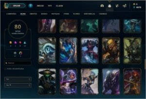 Conta League of Legends level 167 com inúmeras skins LOL