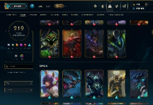 Ouro 2 com TODOS os Champs e 219 Skins ( MID / JG / SUP ) - League of Legends LOL