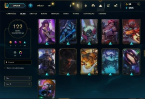 Esmeralda 4 com TODOS os champs e 122 Skins +1.1kk de Master - League of Legends LOL