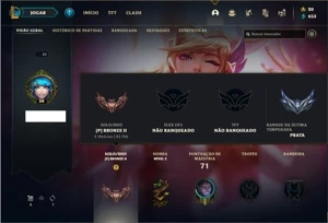 Conta bronze 2 com 37 Champs e 13 Skins - League of Legends LOL