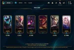 Conta bronze 2 com 37 Champs e 13 Skins - League of Legends LOL