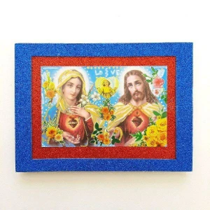 Quadrinho Kitsch "Sagrados Corações" - Artesanato e Personalizados