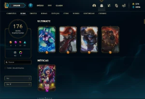 Conta Unranked com TODOS os champs e 176 Skins ( MAIN ADC ) - League of Legends LOL