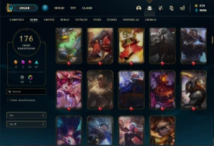 Conta Unranked com TODOS os champs e 176 Skins ( MAIN ADC ) - League of Legends LOL