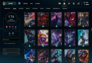 Conta Unranked com TODOS os champs e 176 Skins ( MAIN ADC ) - League of Legends LOL