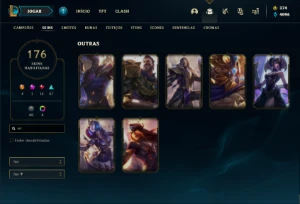 Conta Unranked com TODOS os champs e 176 Skins ( MAIN ADC ) - League of Legends LOL