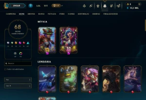 Platina 3 com 140 Champs e 68 Skins ( MID / JG / ADC ) - League of Legends LOL