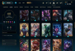 Platina 3 com 140 Champs e 68 Skins ( MID / JG / ADC ) - League of Legends LOL
