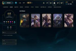 Platina 3 com 140 Champs e 68 Skins ( MID / JG / ADC ) - League of Legends LOL