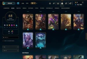 Platina 3 com 140 Champs e 68 Skins ( MID / JG / ADC ) - League of Legends LOL