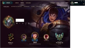 Conta de LoL - Platina III - Todos os champs - 155 skins - League of Legends