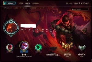 OURO III+ 60 K IP + 267 skins +BORDA PLAT + acc beta - League of Legends LOL